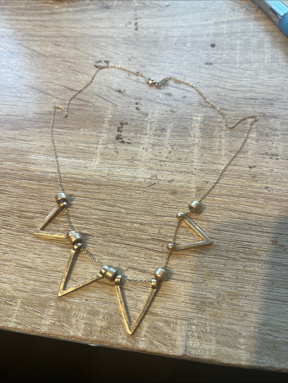 silver Gold plated  Geometric V-Shape Pendant Necklace